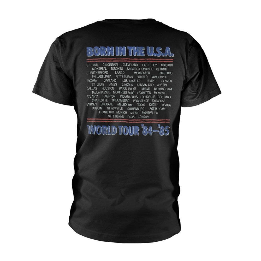 Bruce Springsteen 'Tour 84-85' (Black) T-Shirt Back