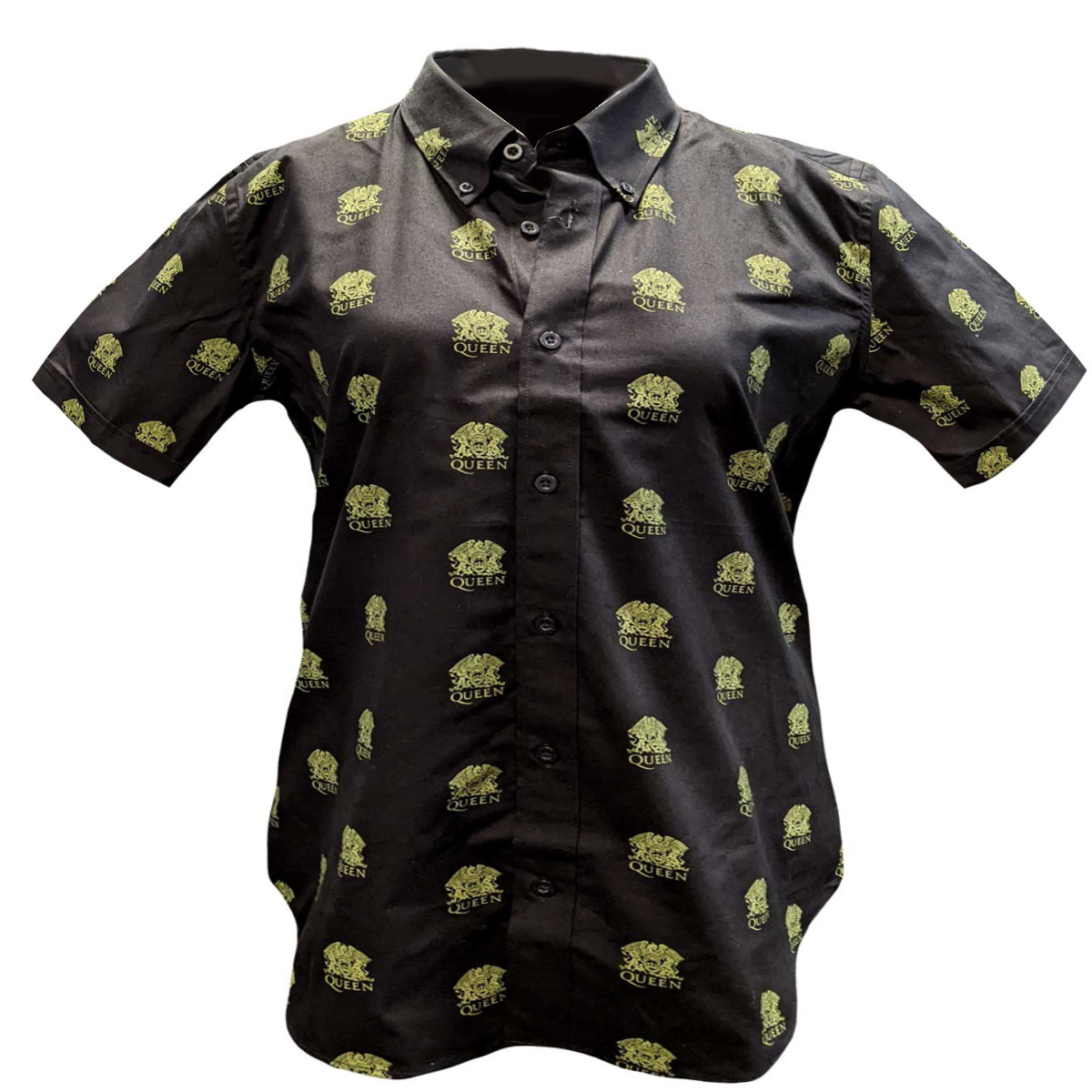 Queen 'Crest Pattern' (Black) Casual Shirt