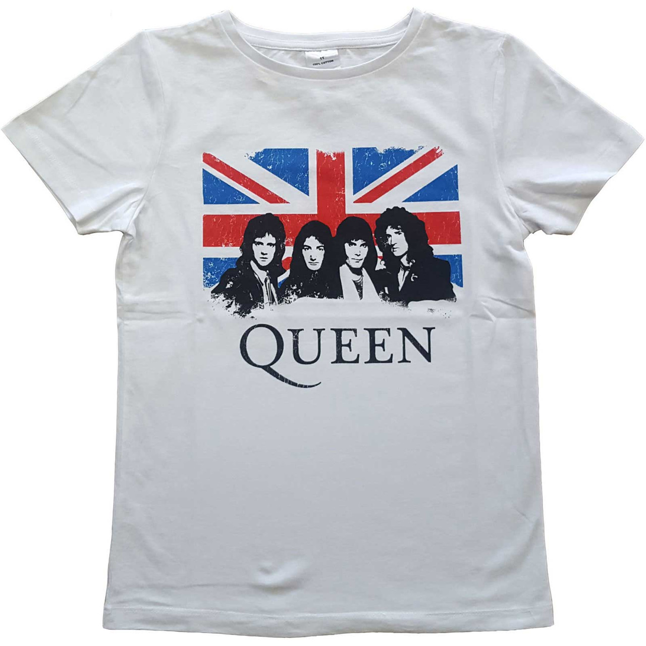 Queen 'Vintage Union Jack' (White) Kids T-Shirt
