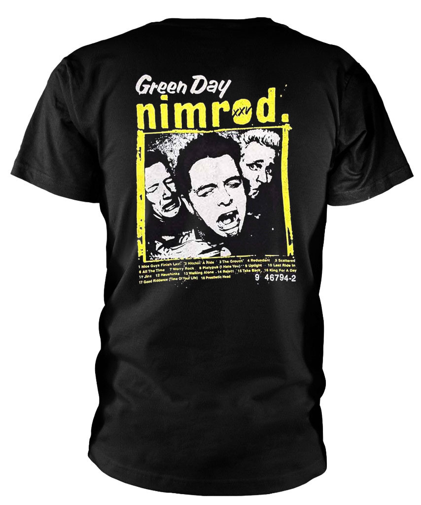 Green Day 'Nimrod Pocket Print' (Black) T-Shirt Back