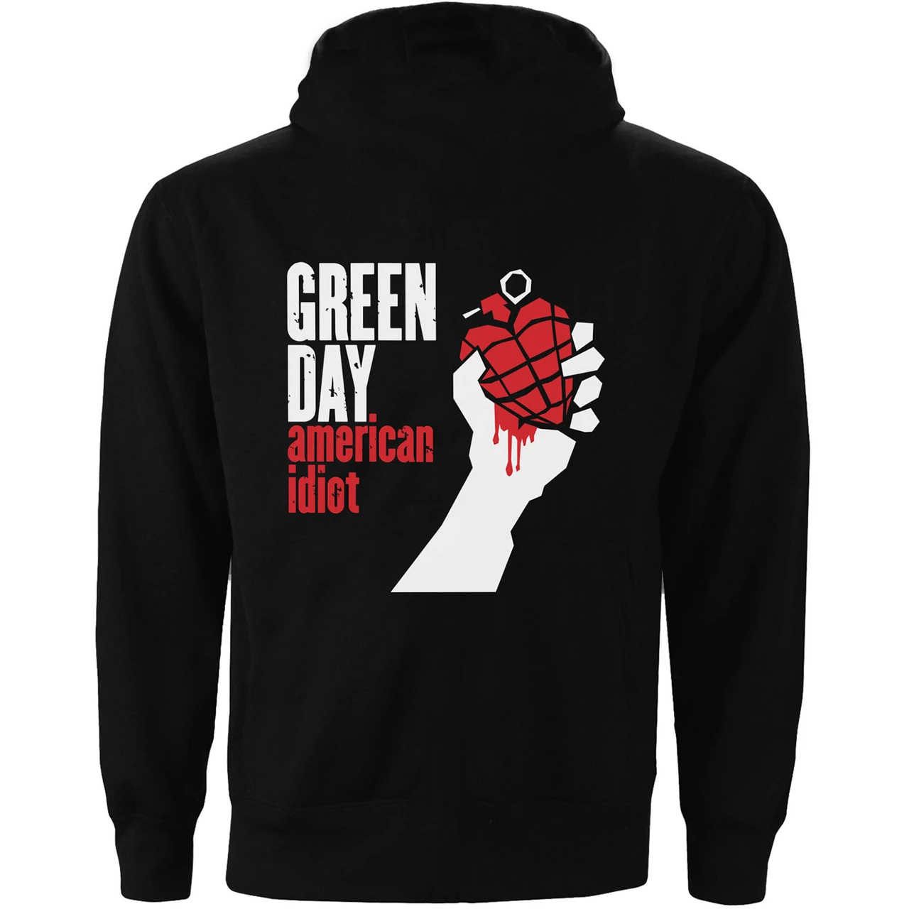 Green Day 'American Idiot' (Black) Zip Up Hoodie Back