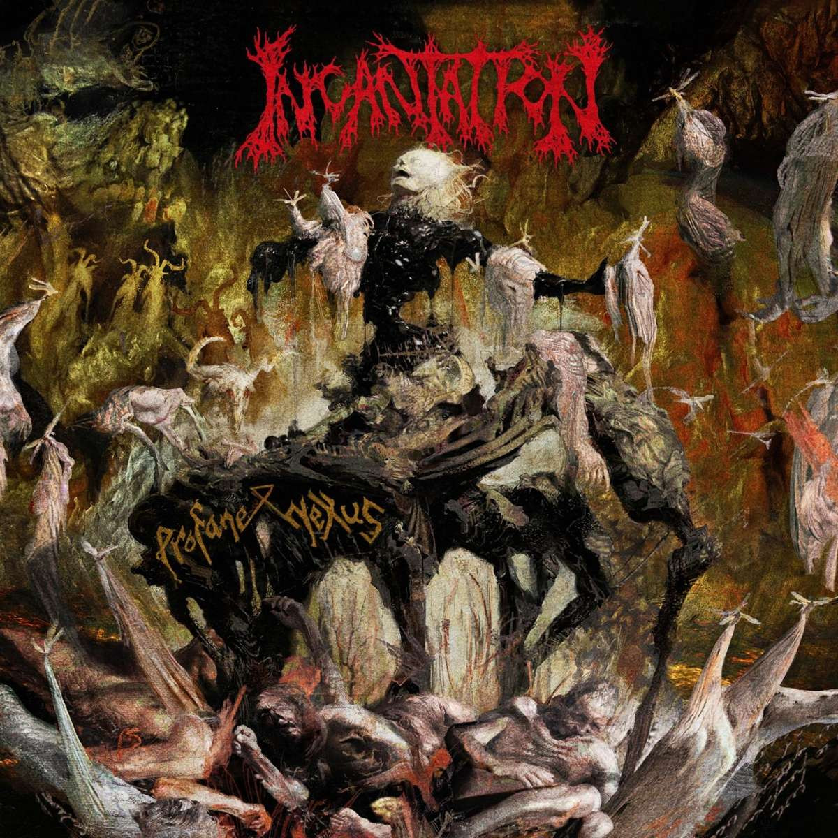 Incantation 'Profane Nexus' LP Swamp Green Red White Black Splatter Vinyl
