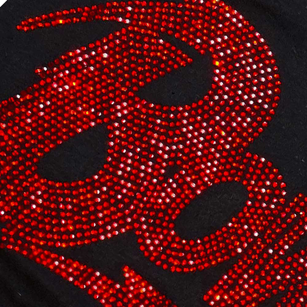 David Bowie 'Logo Diamante' (Black) T-Shirt CLOSEUP