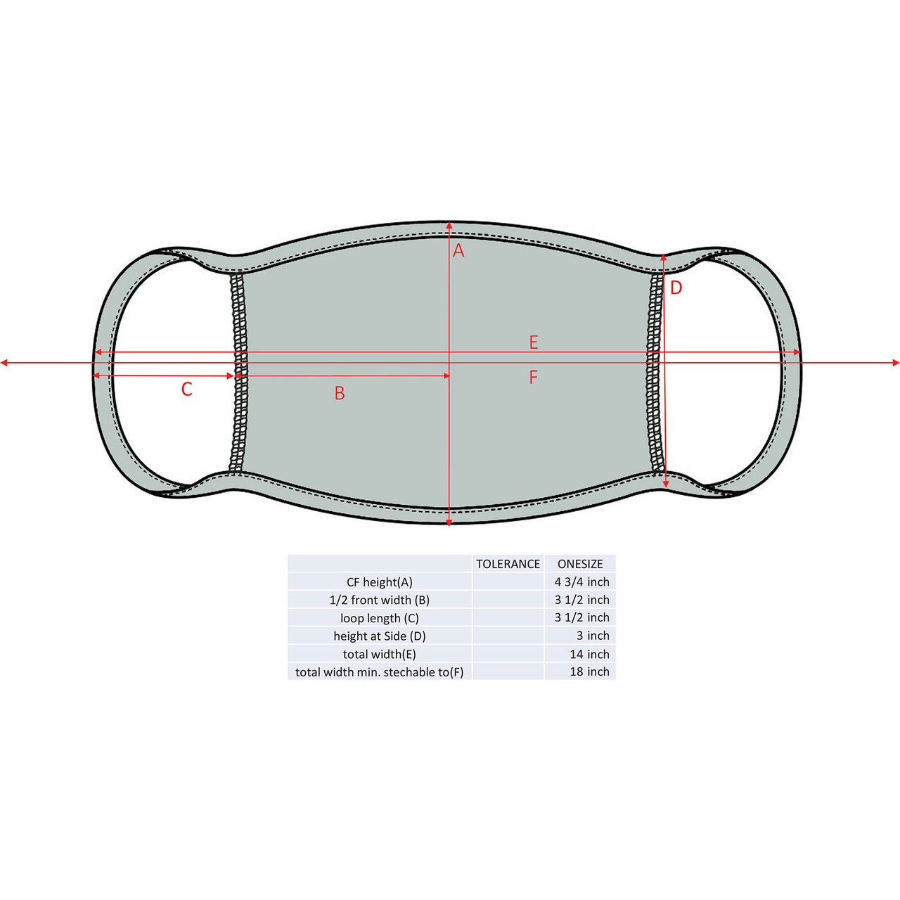 Notorious B.I.G 'Notorious Baby' (Black) Face Mask SIZE GUIDE