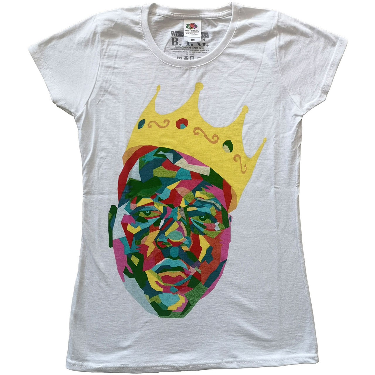 Notorious B.I.G 'Crown' (White) Womens Fitted T-Shirt