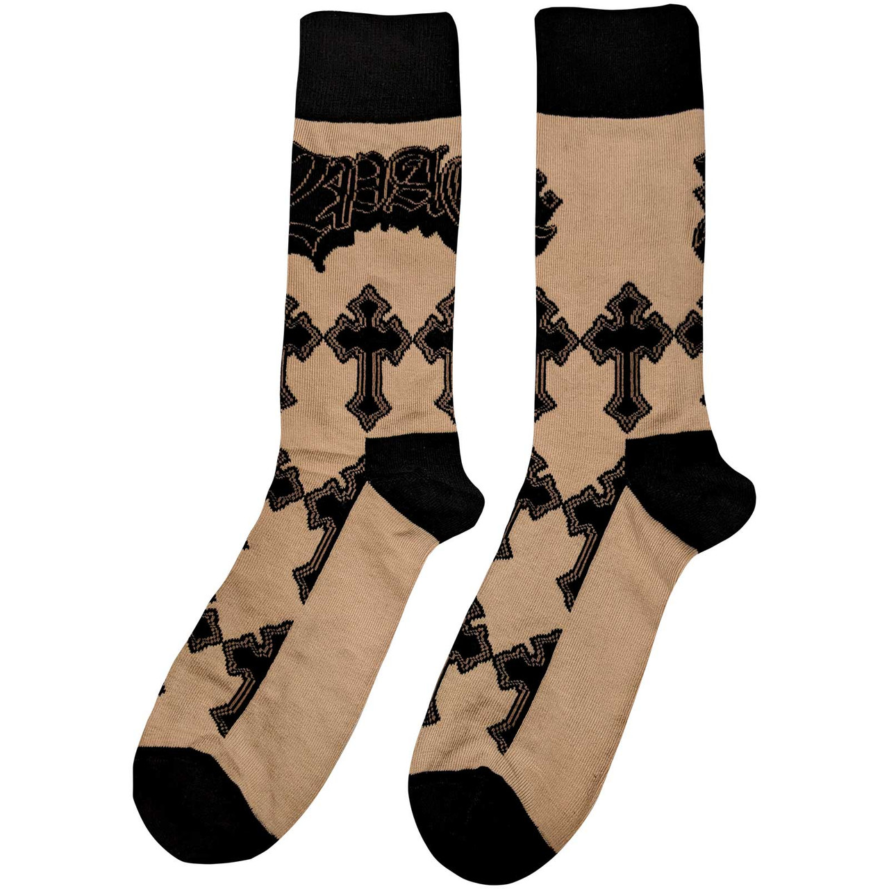 Tupac 'Crosses' (Sand) Socks (One Size = UK 7-11)