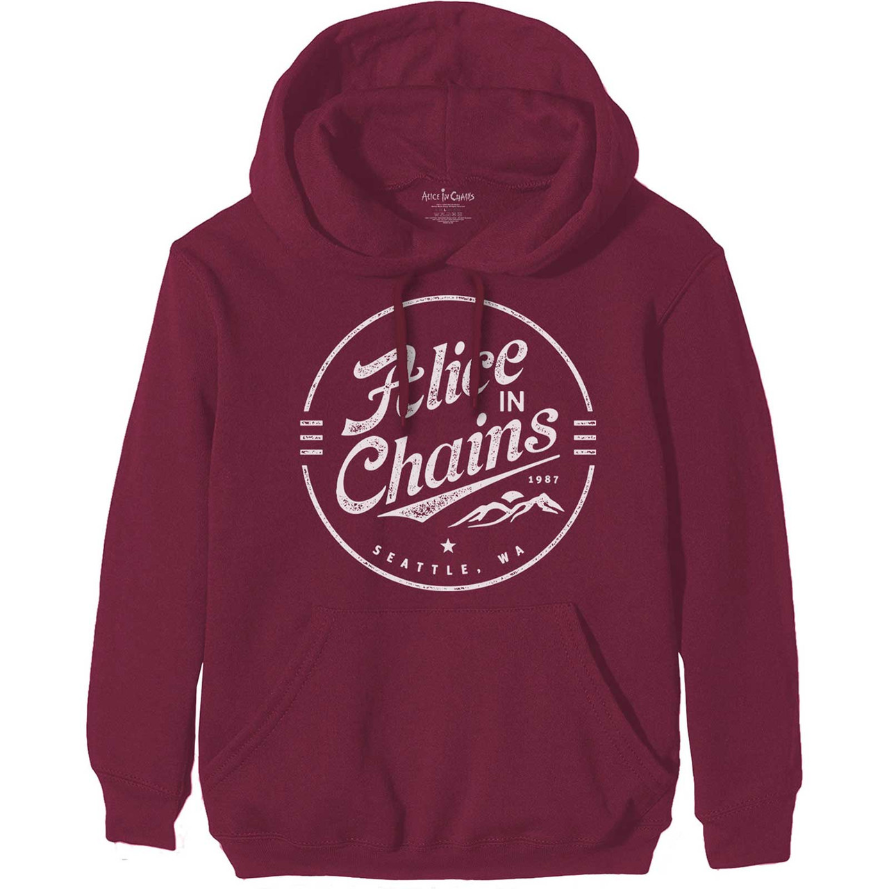 Alice In Chains 'Circle Emblem' (Maroon) Pull Over Hoodie