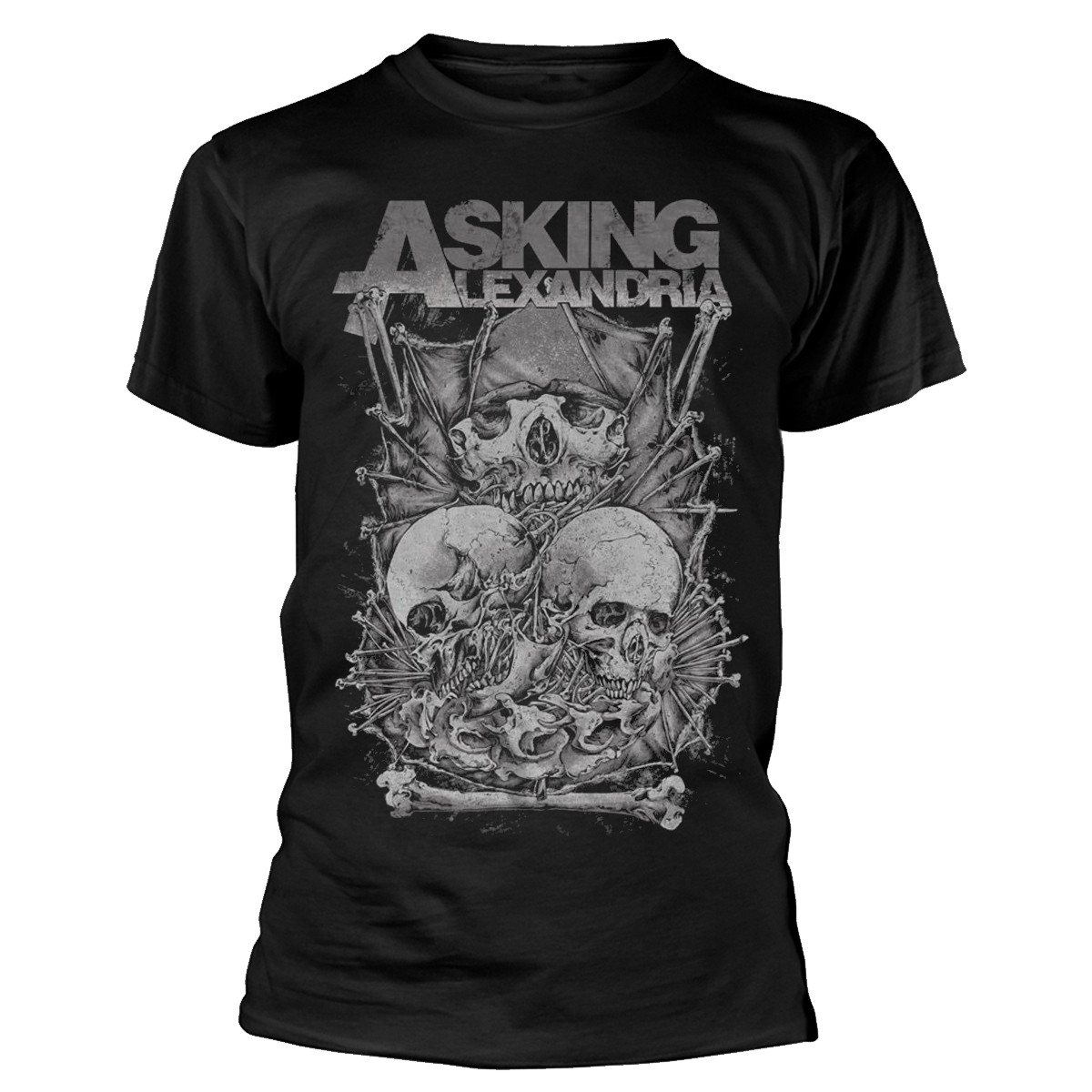 Asking Alexandria グラフィックTシャツ ブラック Asking Alexandria 'Skull Stack' (Black) T-Shirt Ã‚Â¦ Eyesore Merch