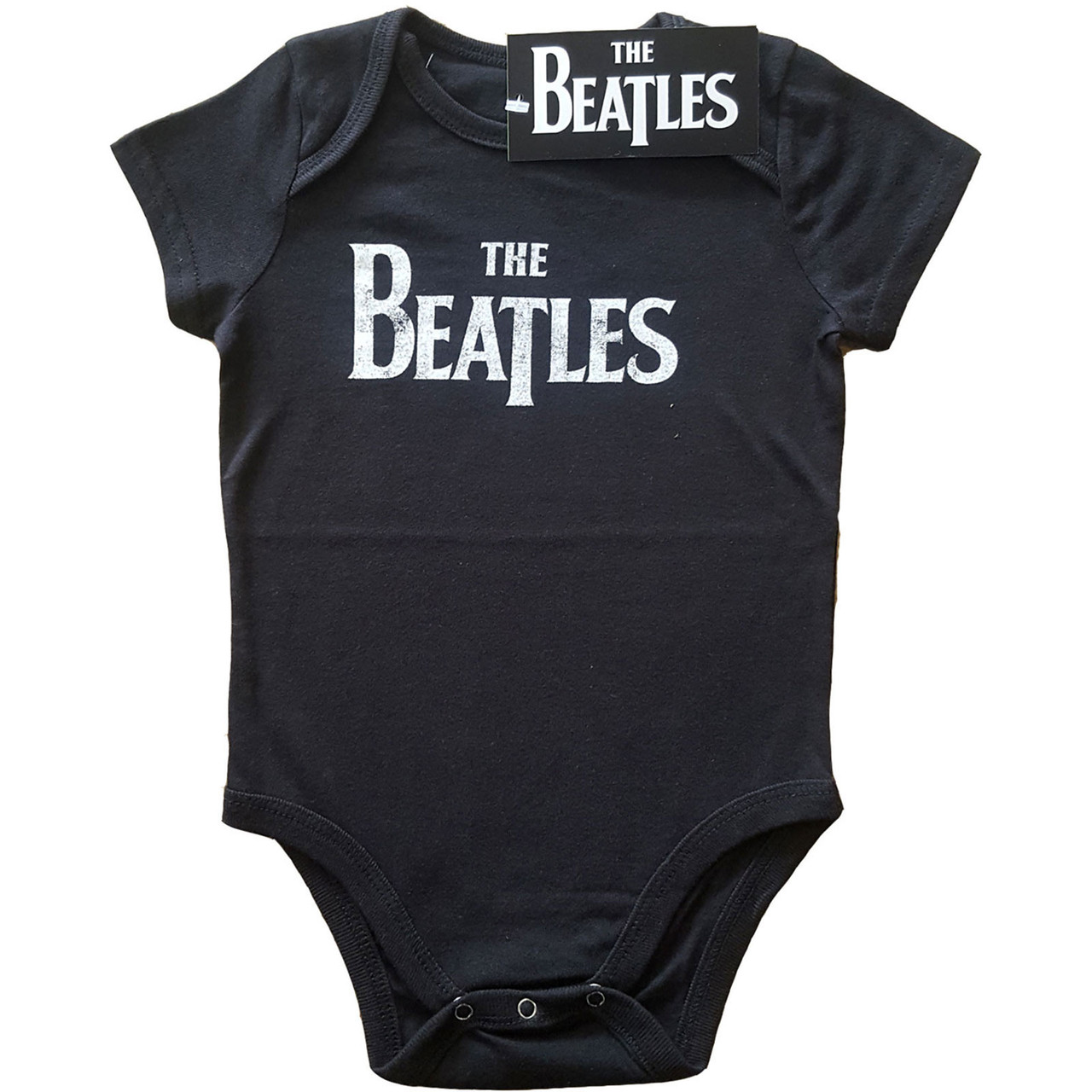 The Beatles 'Drop T Logo' (Black) Baby Grow