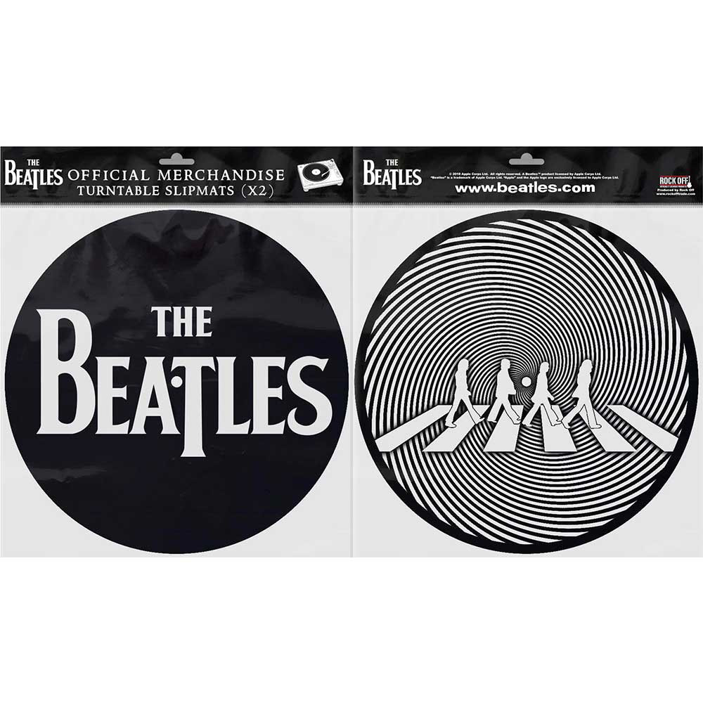 The Beatles 'Drop T Logo & Crossing Silhouette' Turntable Slipmat Set