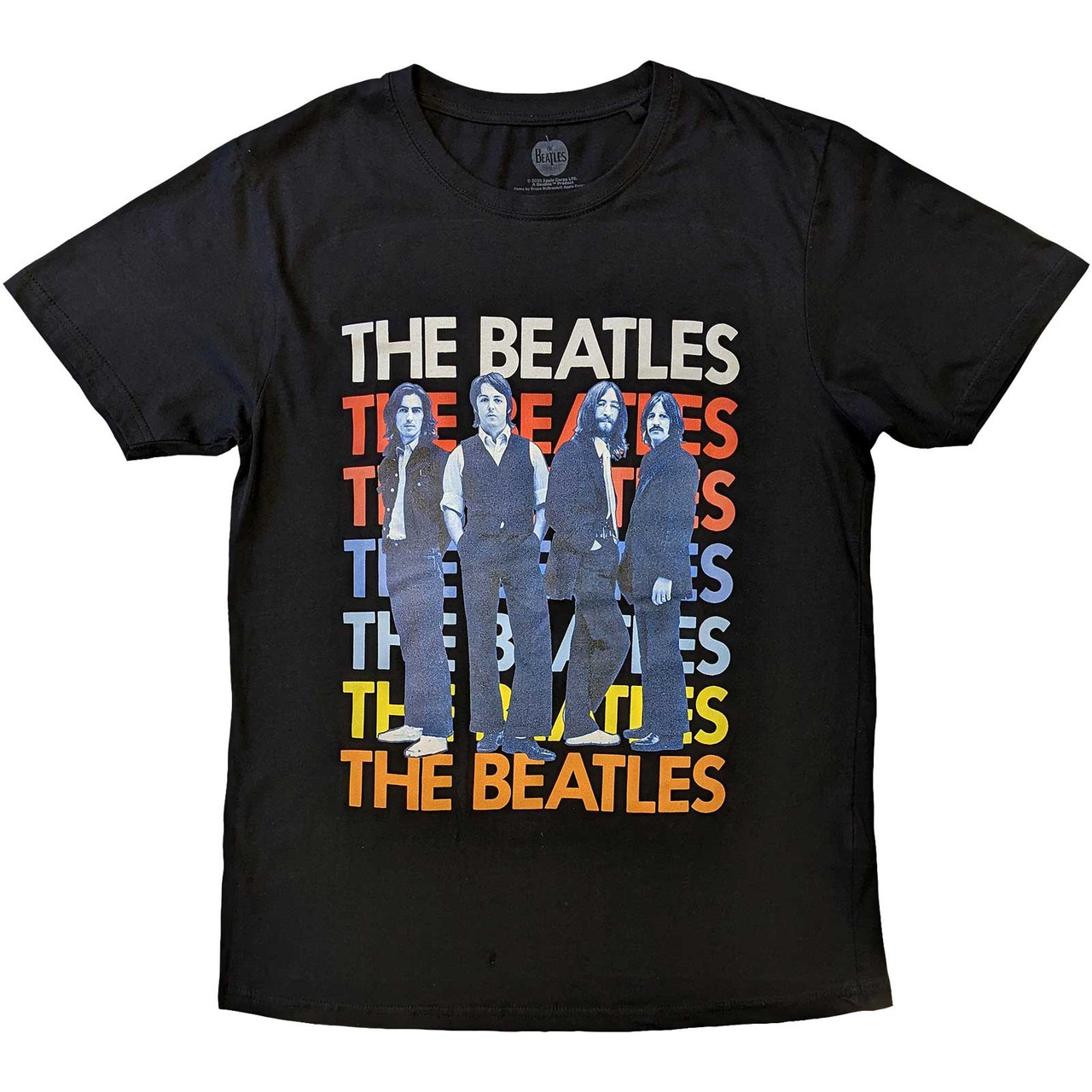 Printed Black Beatles Shirt The Beatles 'Iconic Multicolour
