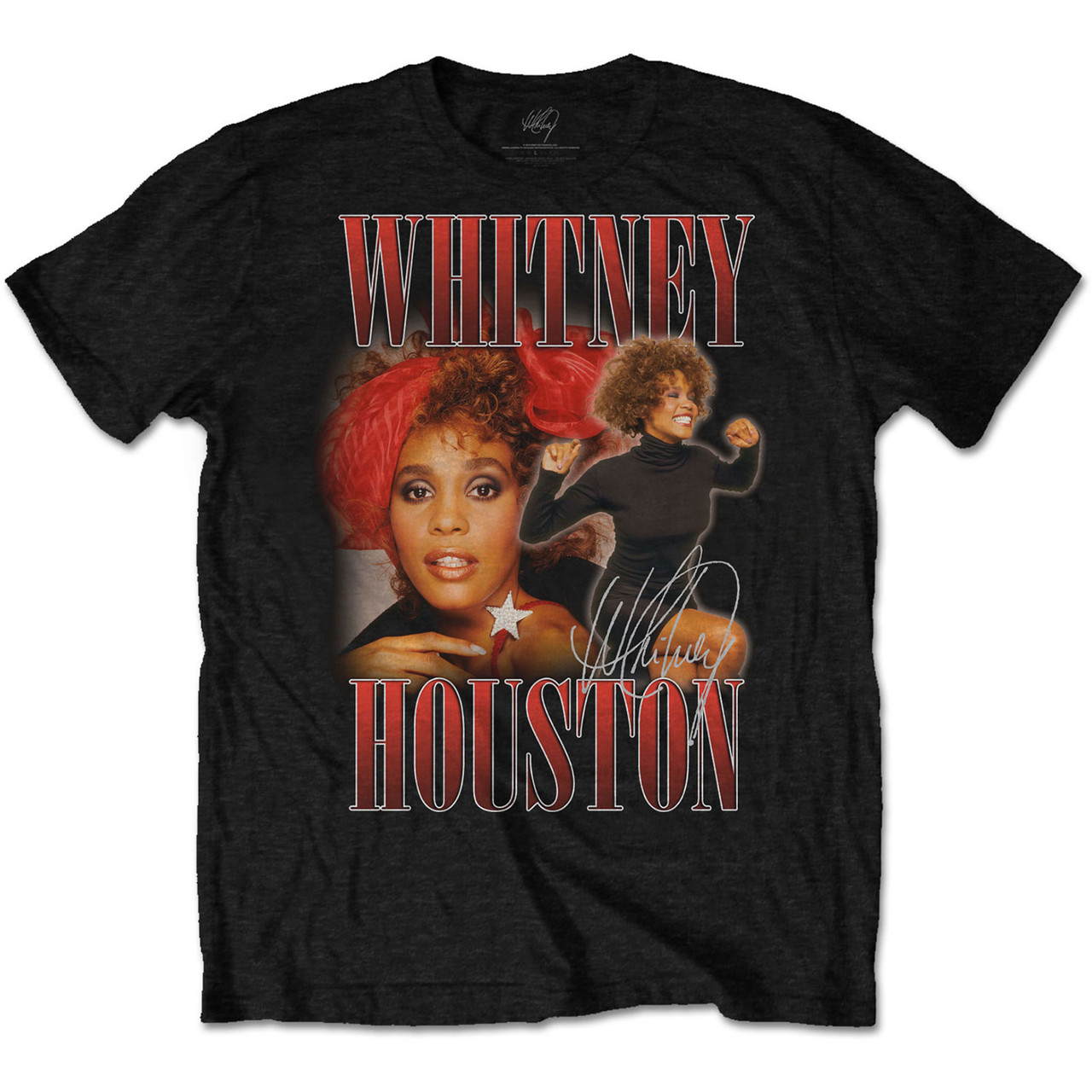 Whitney Houston '90's Homage' (Black) T-Shirt | Eyesore Merch