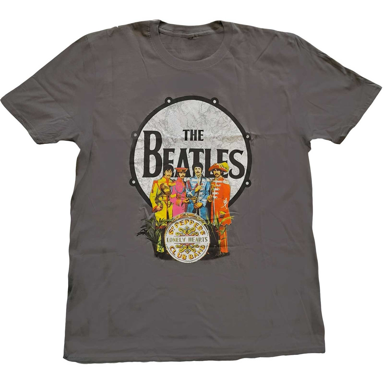 The Beatles Sgt. Pepper Tシャツ The Beatles 'Sgt Pepper & Drum' (Grey) T-Shirt Ã‚Â¦ Eyesore Merch
