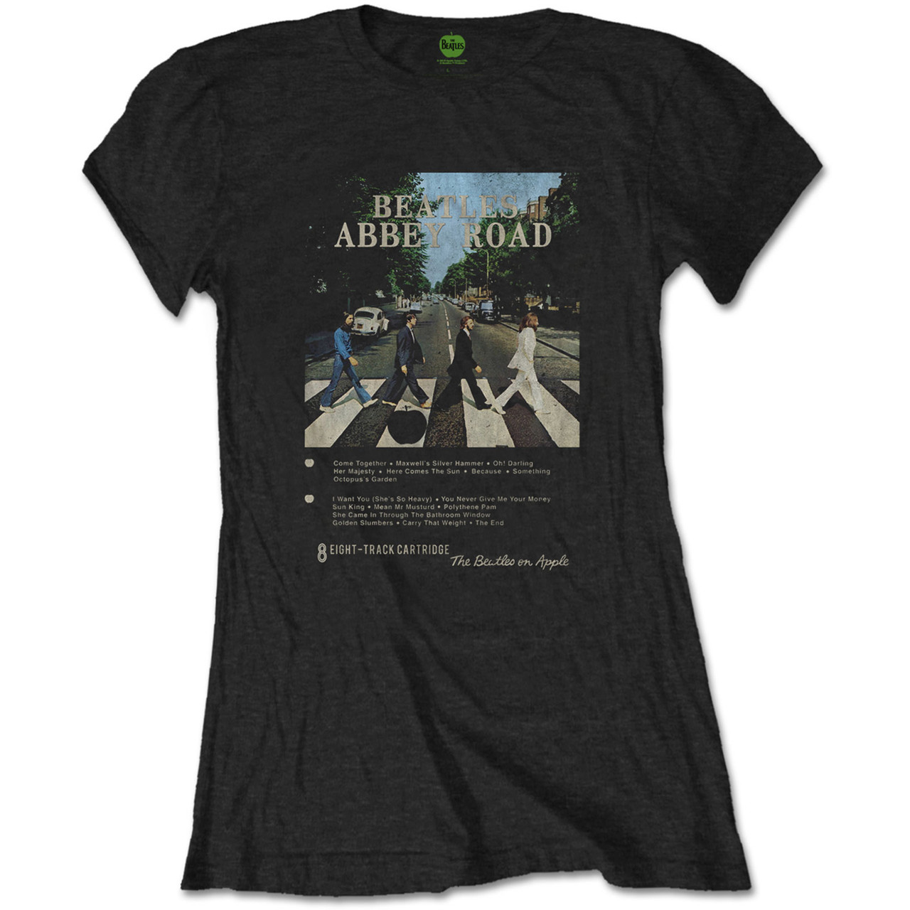 The Beatles 'Abbey Road Track' (Black) Womens Fitted T-Shirt