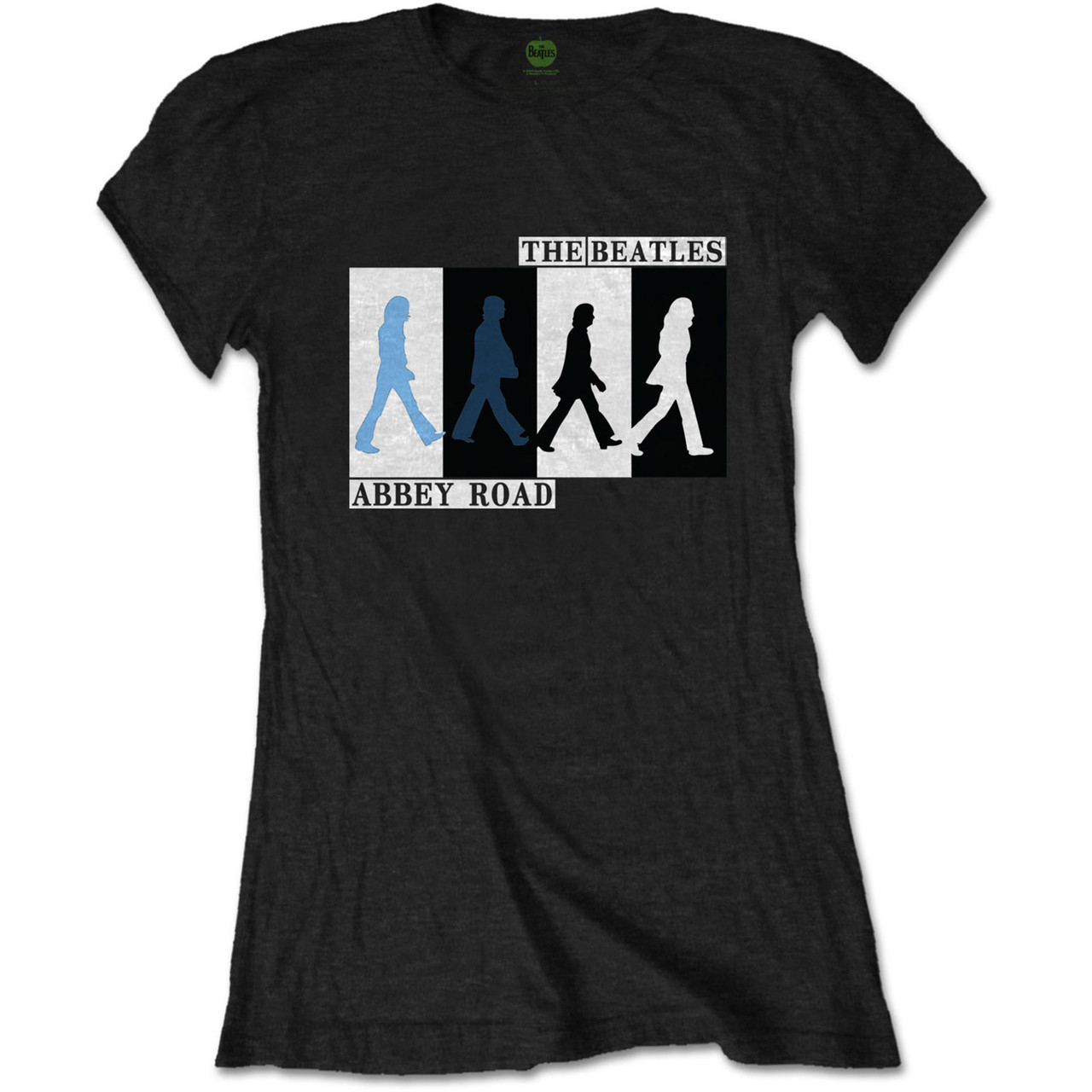 The Beatles 'Abbey Road Colours Crossing' (Black) Womens Fitted T-Shirt