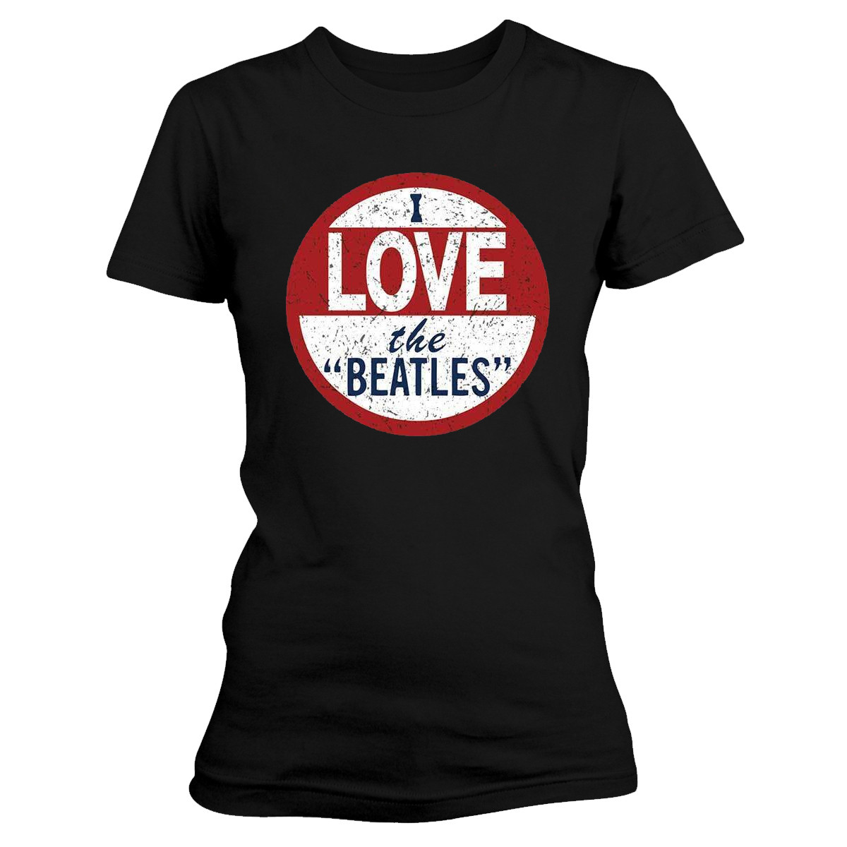 The Beatles 'I Love The Beatles' (Black) Womens Fitted T-Shirt