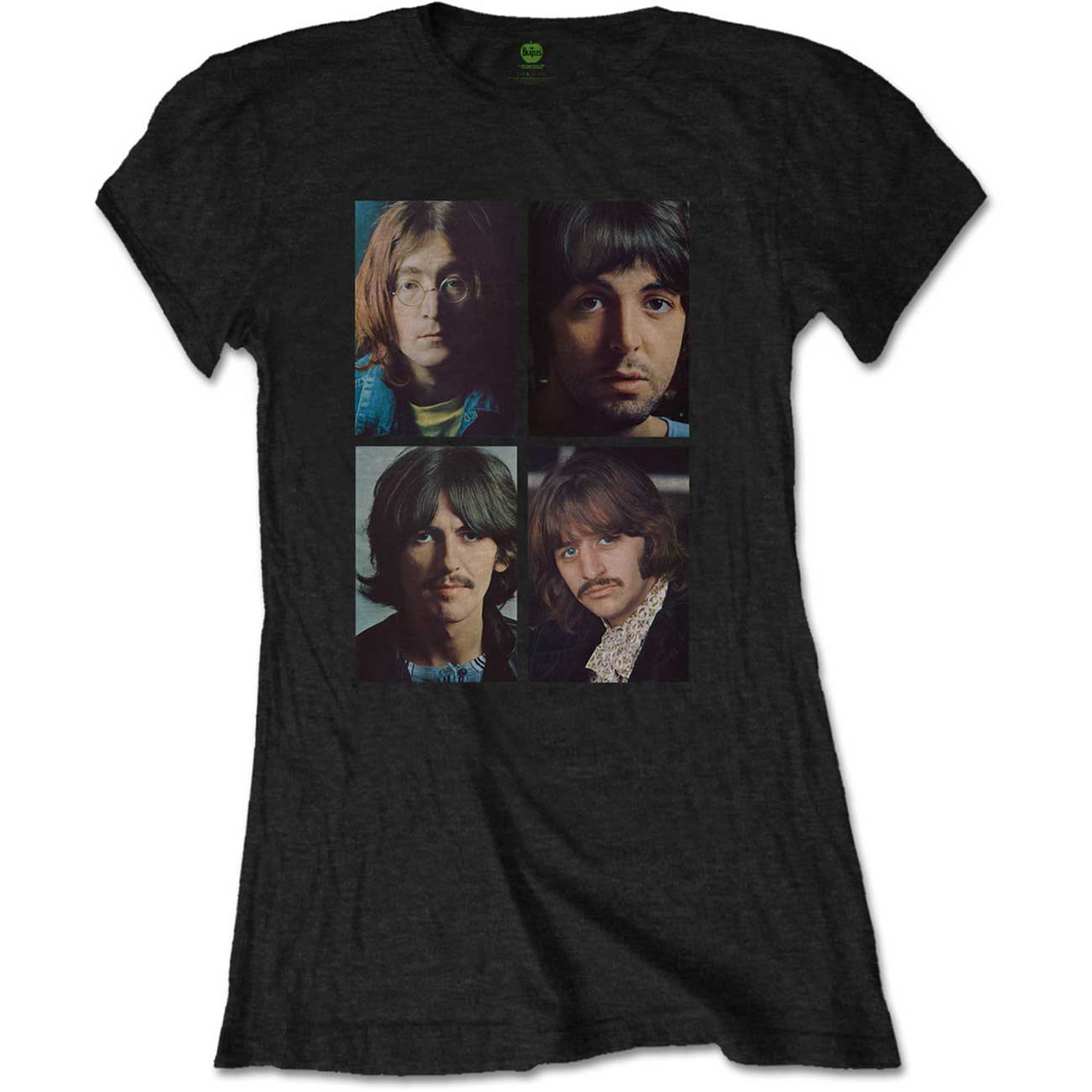 The Beatles 'White Album Faces' (Black) Womens Fitted T-Shirt