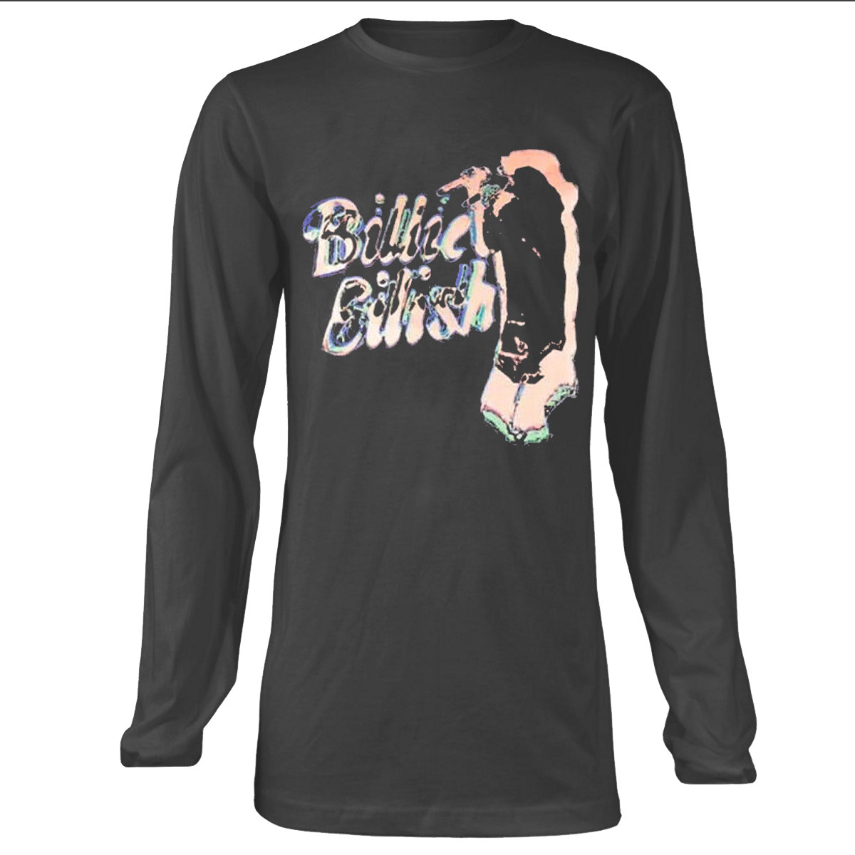 Billie Eilish 'Neon Silhouette Eco' (Grey) Long Sleeve Shirt