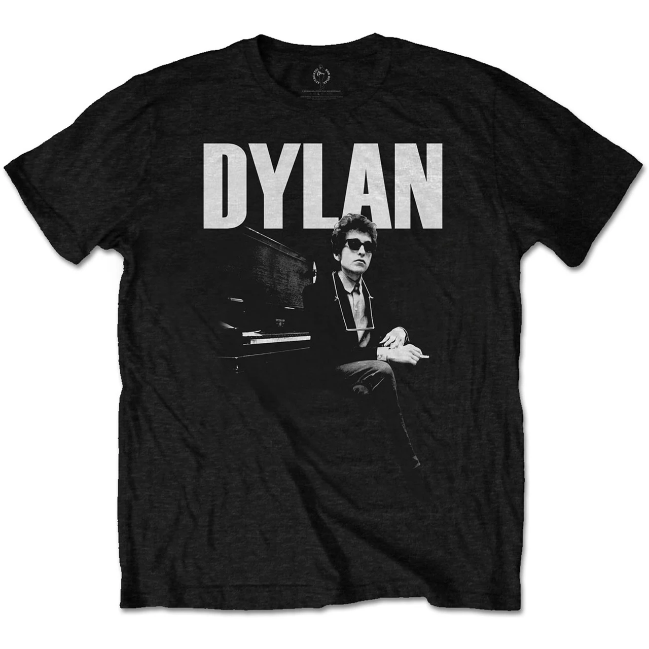 Bob Dylan 'At Piano' (Black) T-Shirt