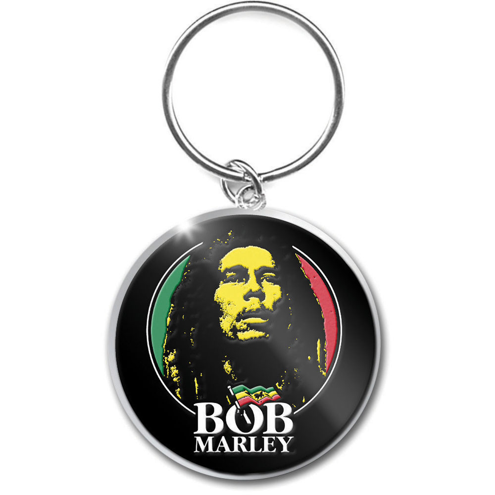 Bob Marley 'Logo Face' (Photo Print) Keyring