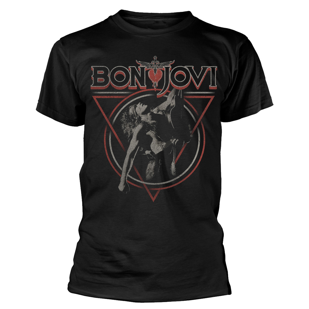 Bon Jovi 'Triangle Overlap' (Black) T-Shirt