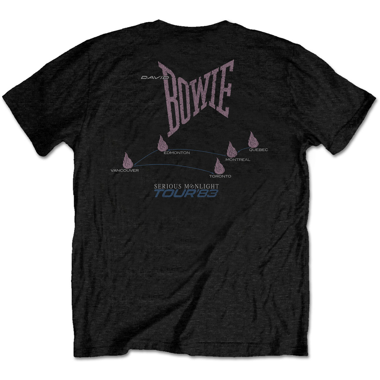 David Bowie '83' Tour' (Black) T-Shirt BACK