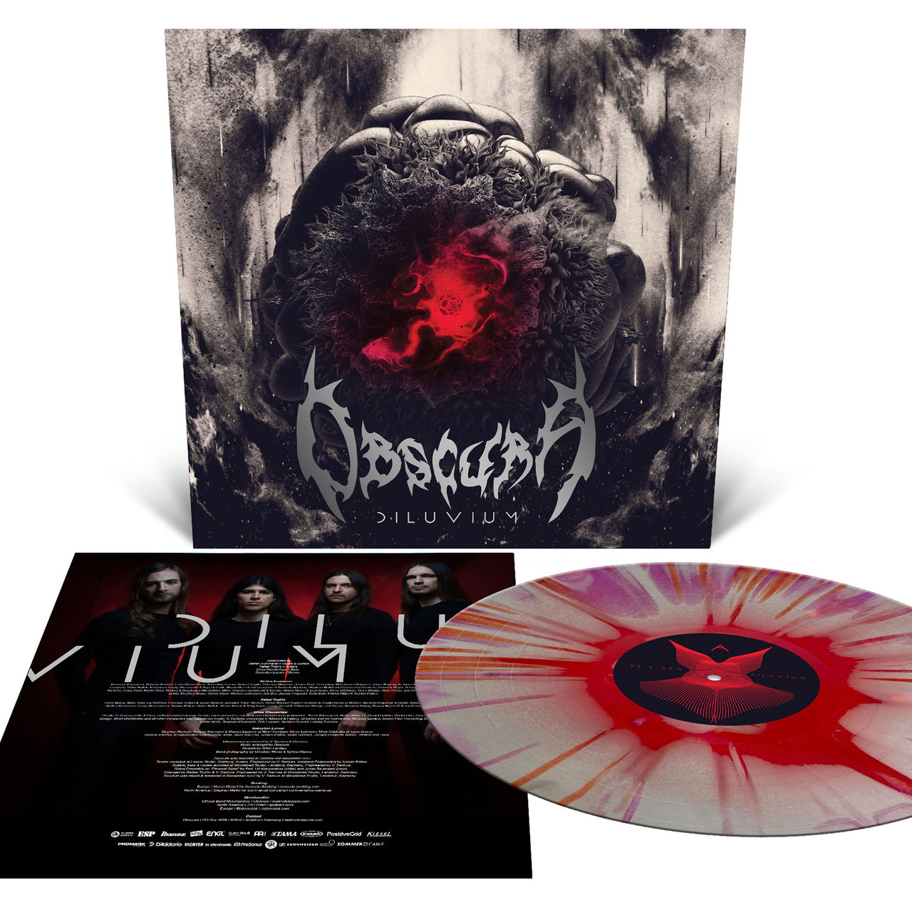 Obscura Diluvium 初回限定100枚 LP 未再生 LP3897R Obscura - 'Diluvium' LP Silver Grimace Purple Three Colour Merge