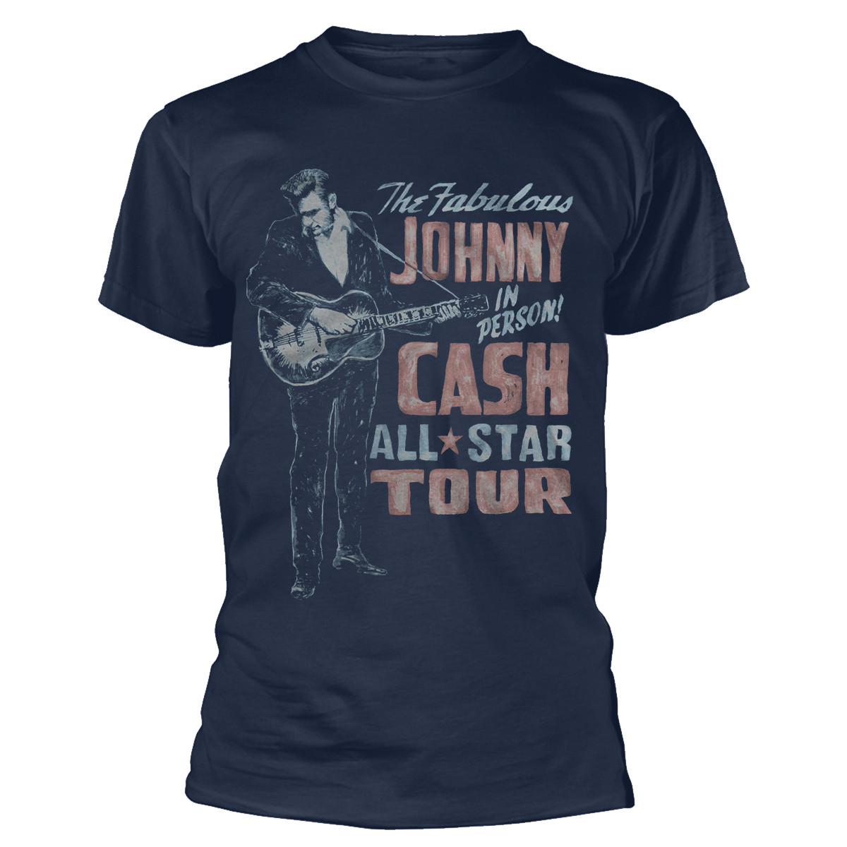 Johnny Cash 'All Star Tour' (Navy) T-Shirt