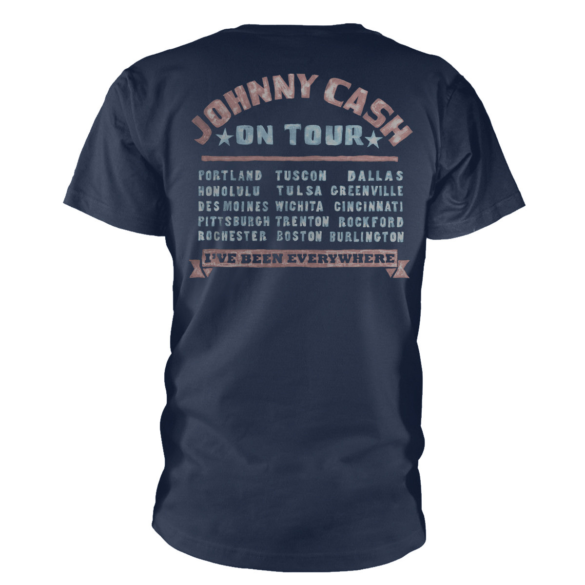 Johnny Cash 'All Star Tour' (Navy) T-Shirt BACK