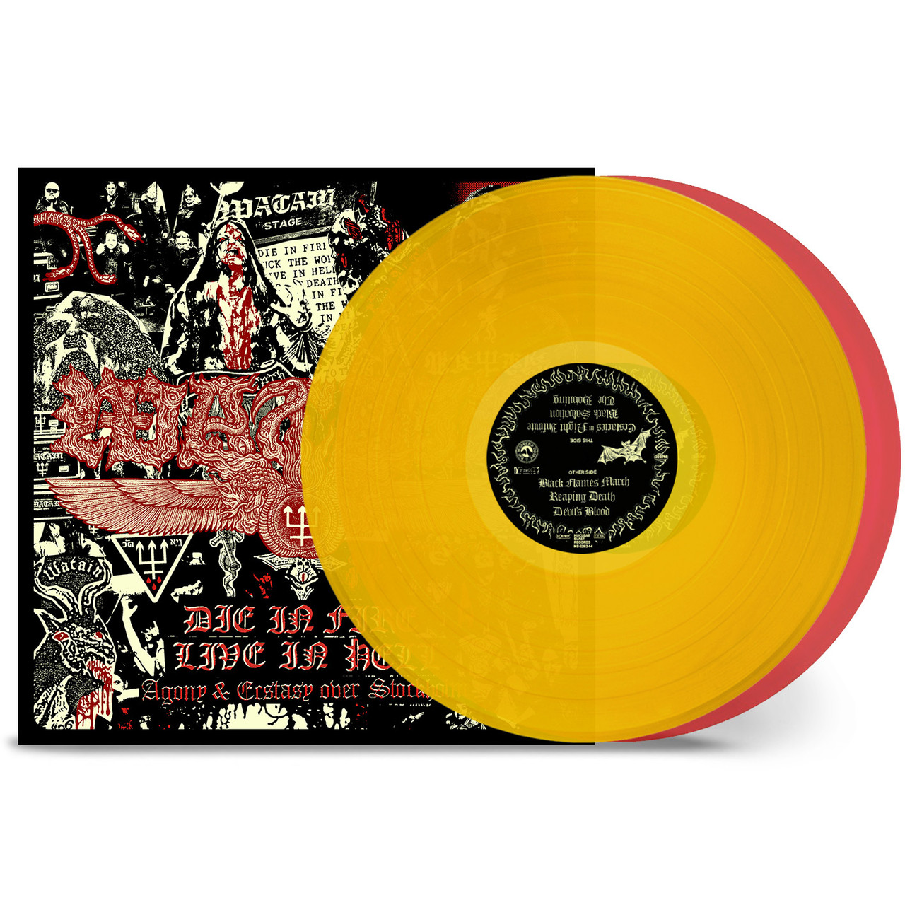 Watain 'Die In Fire - Live In Hell' 2LP Transparent Yellow & Red Vinyl