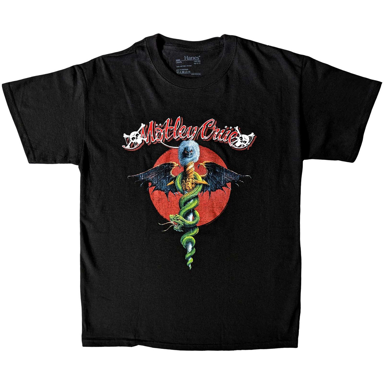 Motley Crue 'Feelgood Red Circle' (Black) Kids T-Shirt
