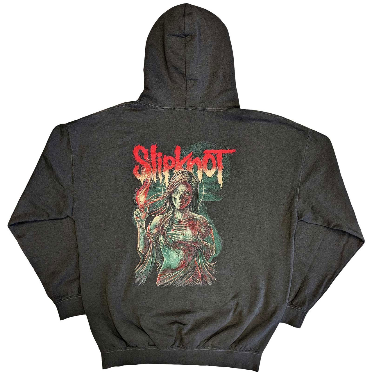 Slipknot 'Burn Me Away' (Grey) Pull Over Hoodie Back