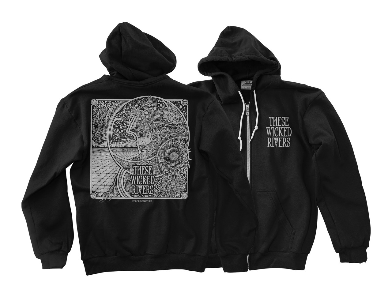 These Wicked Rivers 'Force Of Nature' (Black) Zip Up Hoodie | Eyesore Merch