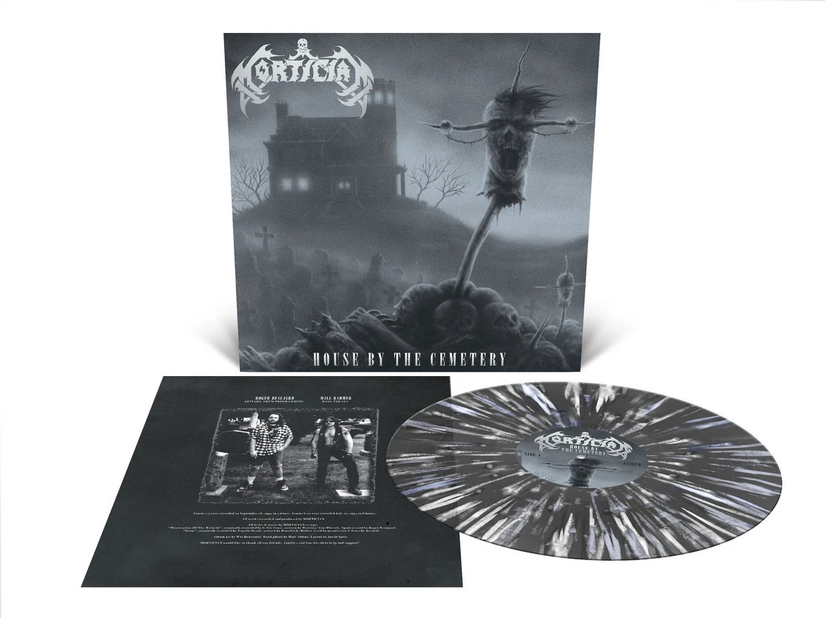 Mortician 'House By The Cemetery' LP Black Ice with White and Baby Blue Splatter Vinyl