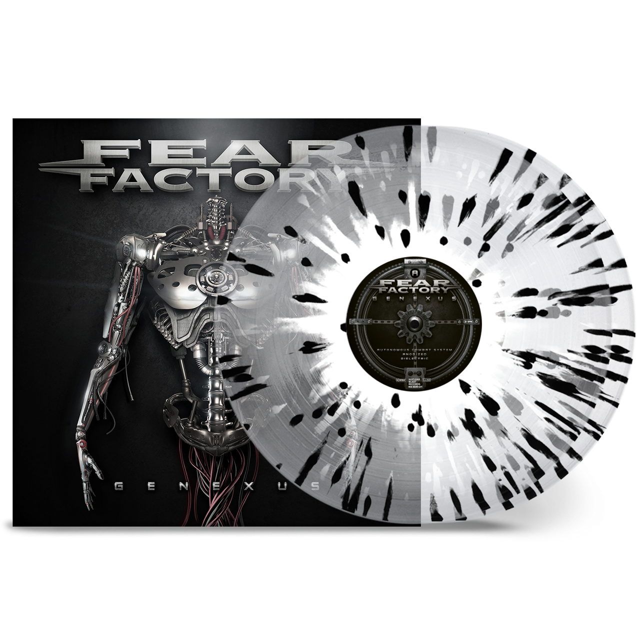 Fear Factory 'Genexus' LP Crystal Clear Black White Splatter Vinyl