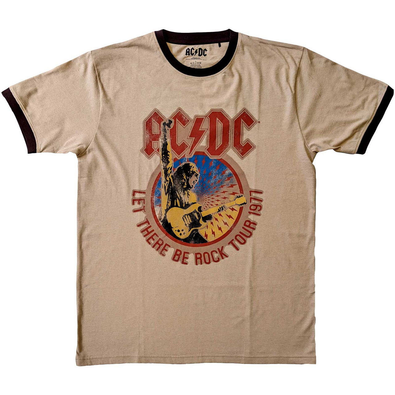 AC/DC 'Let There Be Rock Tour '77' (Sand) Eco Ringer T-Shirt ¦ Eyesore ...