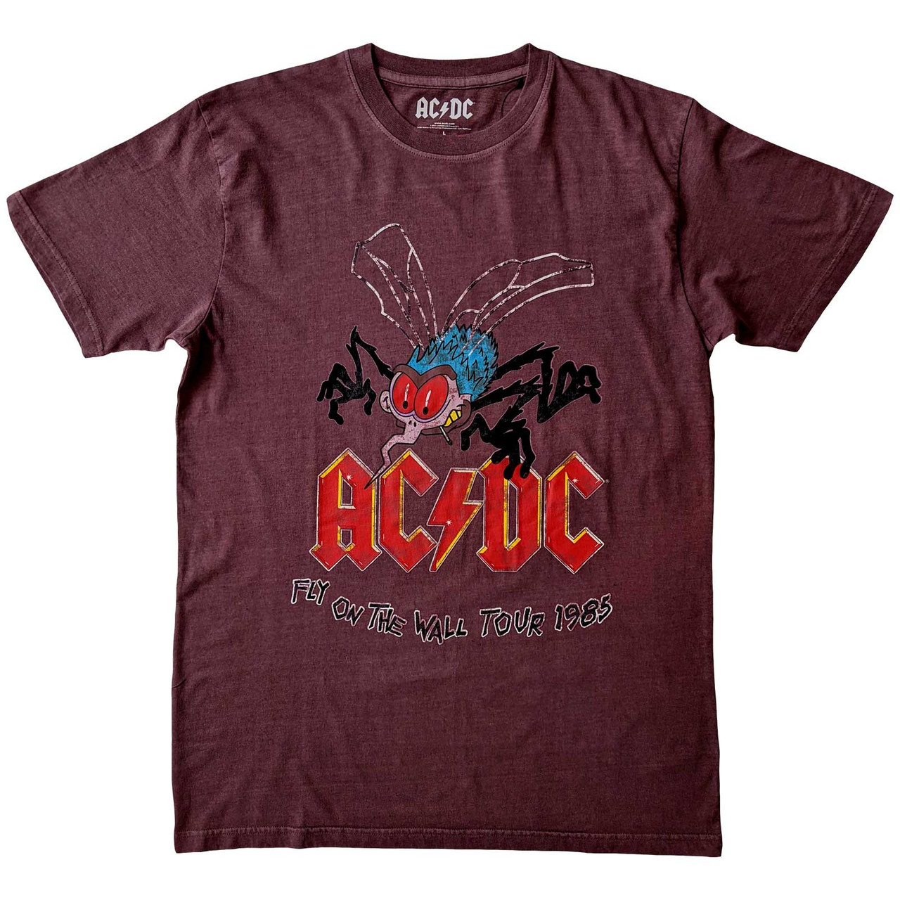 AC/DC 'Fly On The Wall Tour' (Maroon) T-Shirt | Eyesore Merch