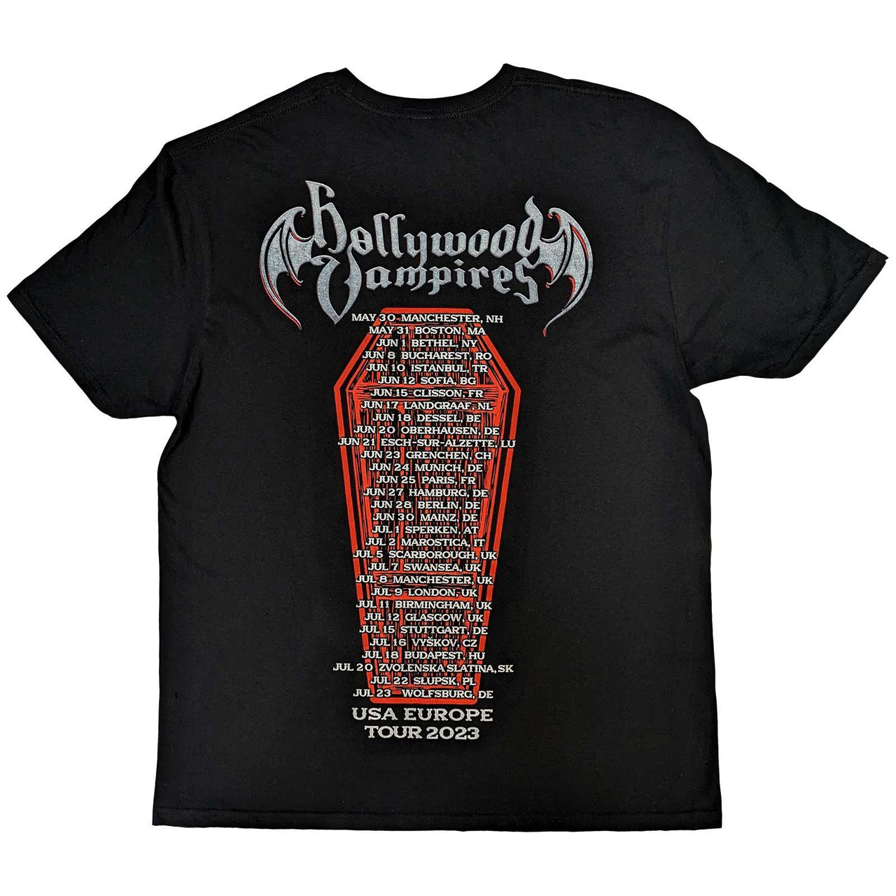 Hollywood Vampires 'Caricatures' (Black) T-Shirt BACK