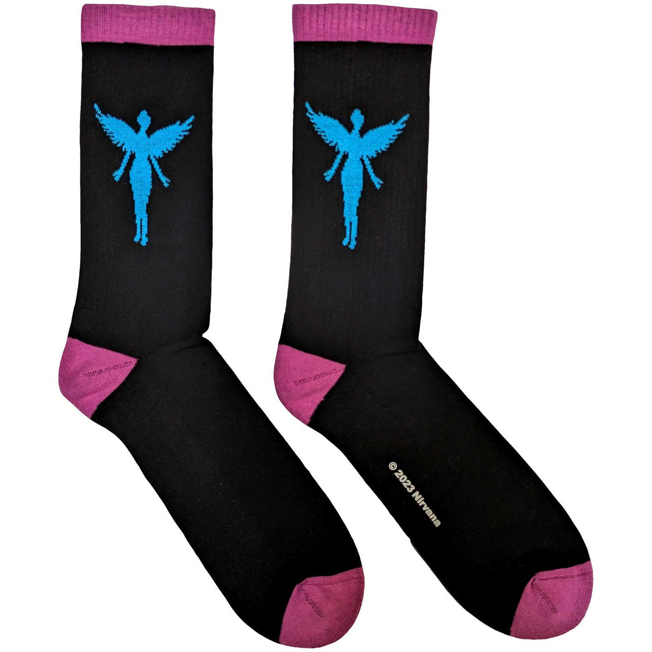 Nirvana 'In Utero Blue Angel' (Black) Socks (One Size = UK 7-11)
