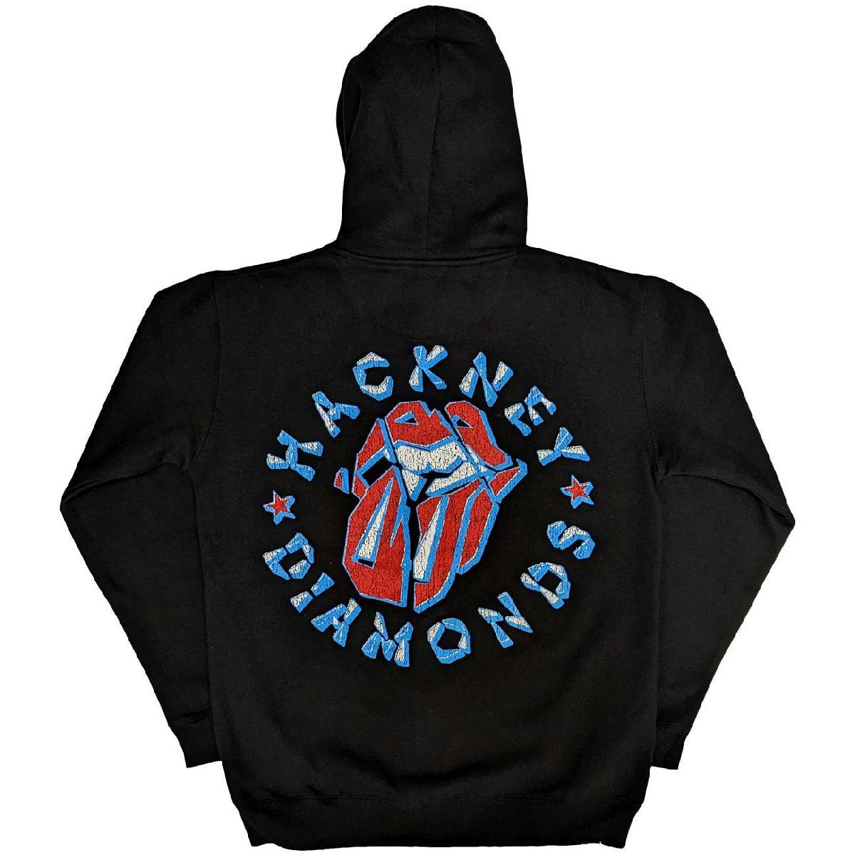 The Rolling Stones 'Hackney Diamonds Stars' (Black) Zip Up Hoodie BACK