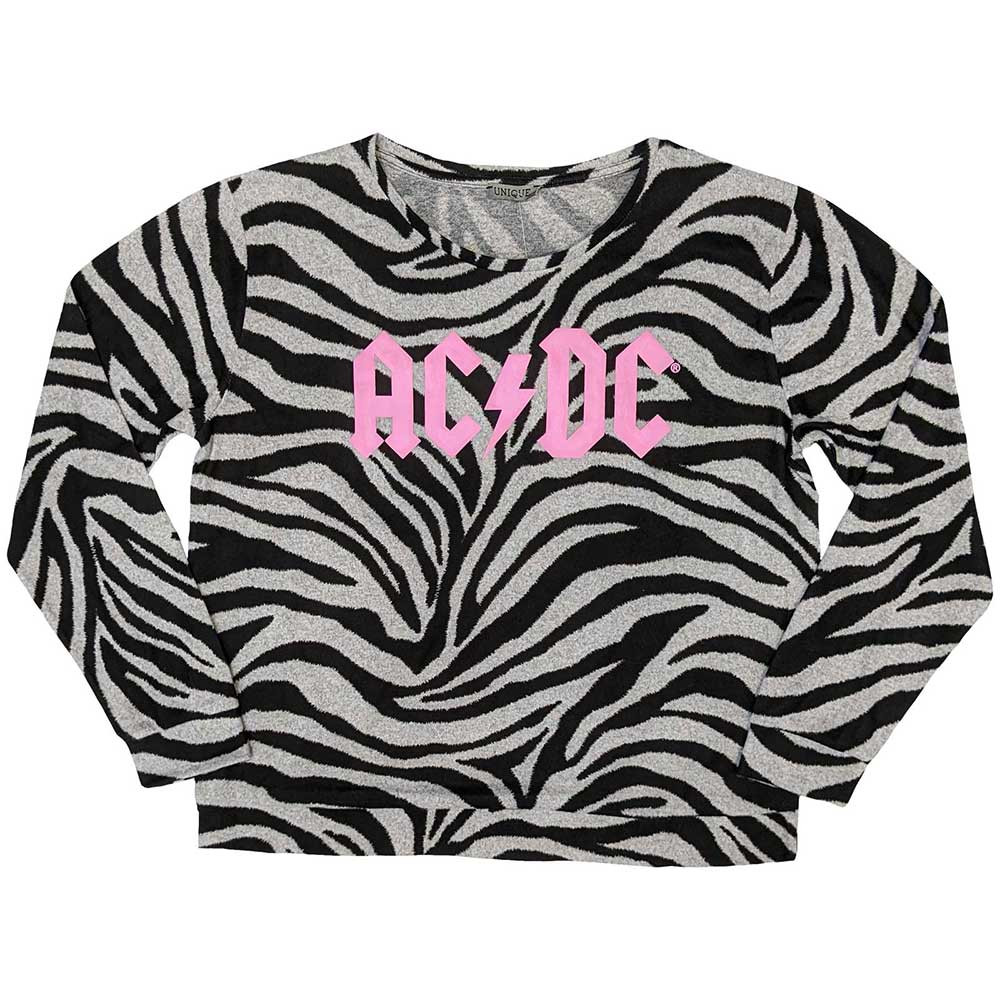 AC/DC 'Logo' (Black & White) Womens Pyjama Set TOP