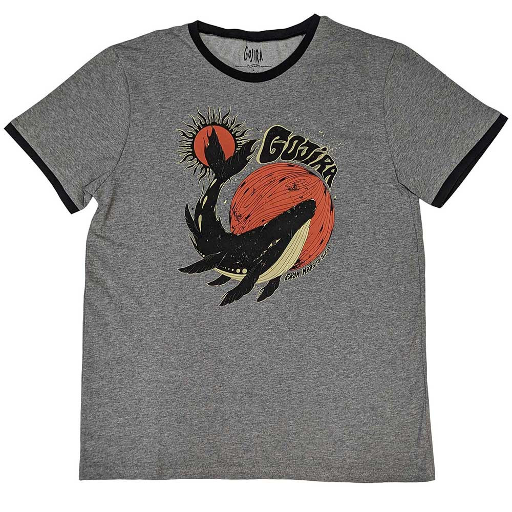 Gojira 'Whale' (Grey) Ringer T-Shirt