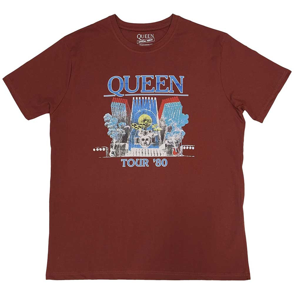 Queen 'Tour '80' (Red) T-Shirt