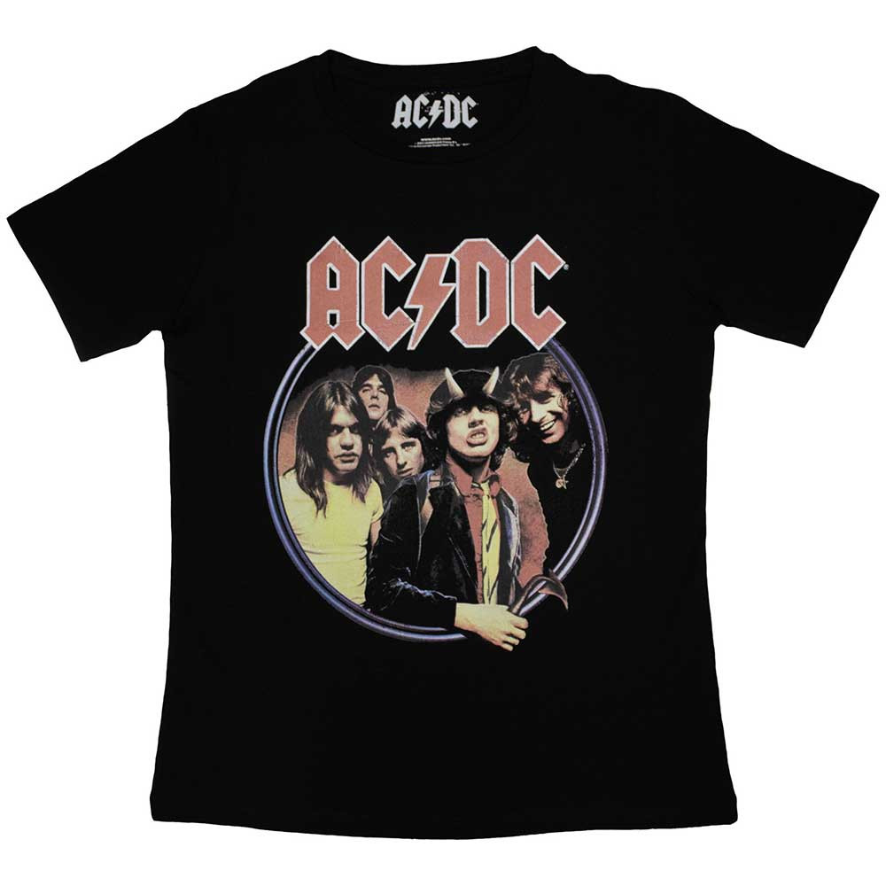 AC/DC 'Highway To Hell Circle' (Black) Womens Fitted T-Shirt