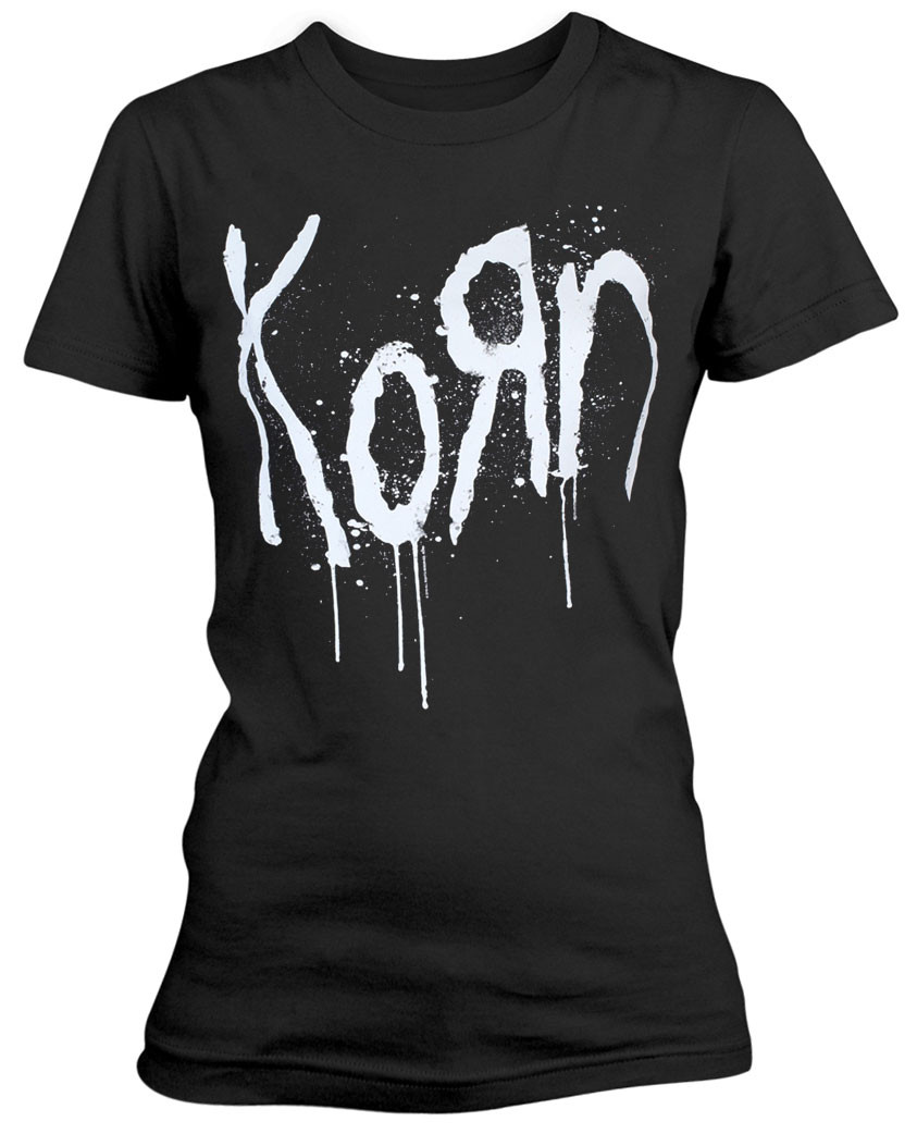 Korn 'Still A Freak' (Black) Womens Fitted T-Shirt Front