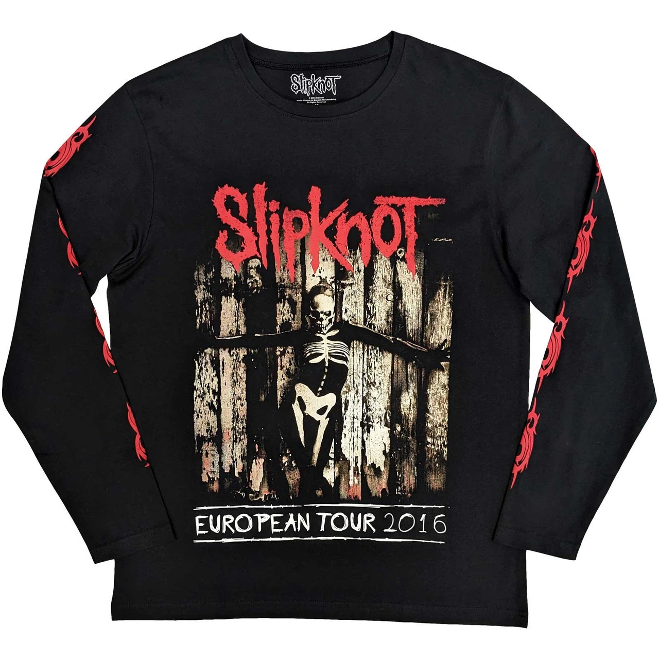 Slipknot 'Skeleton Flag' (Black) Long Sleeve Shirt