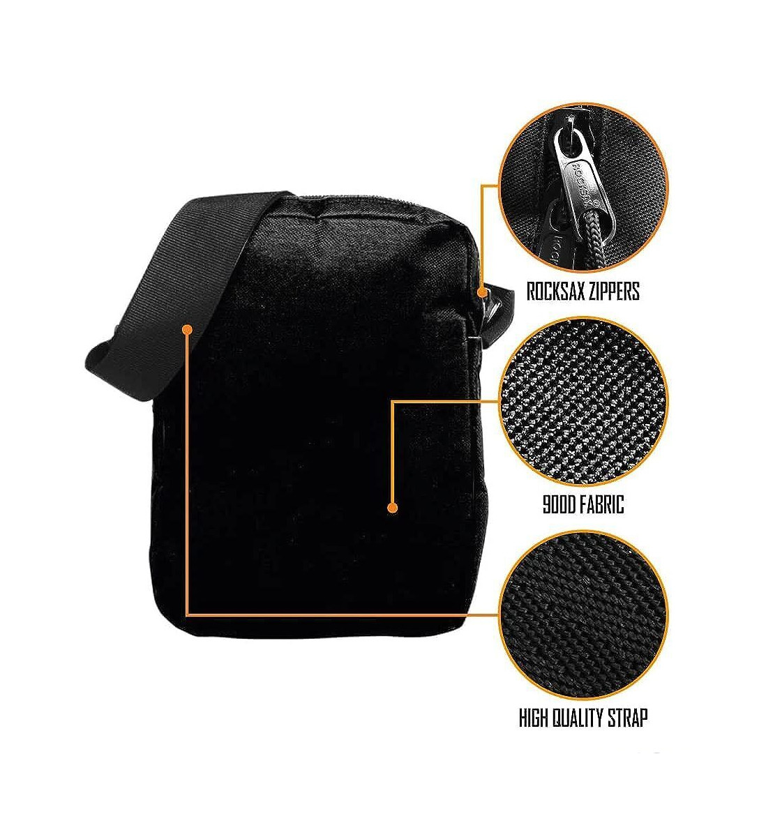 AC/DC 'Logo' Rocksax Cross Body Bag Features