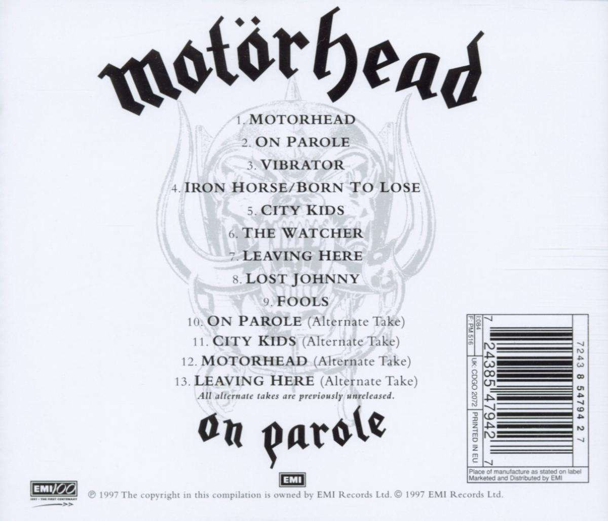 Motorhead 'On Parole' CD