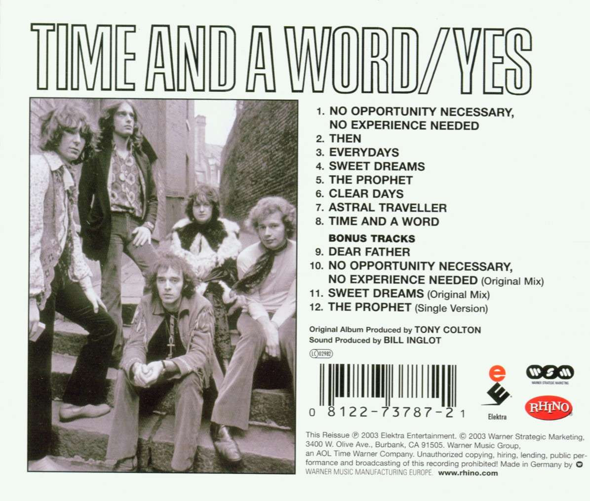 YES★Time And A Word UK Atlantic Red/Maro Yes - Time And A Word - RareProgPsych