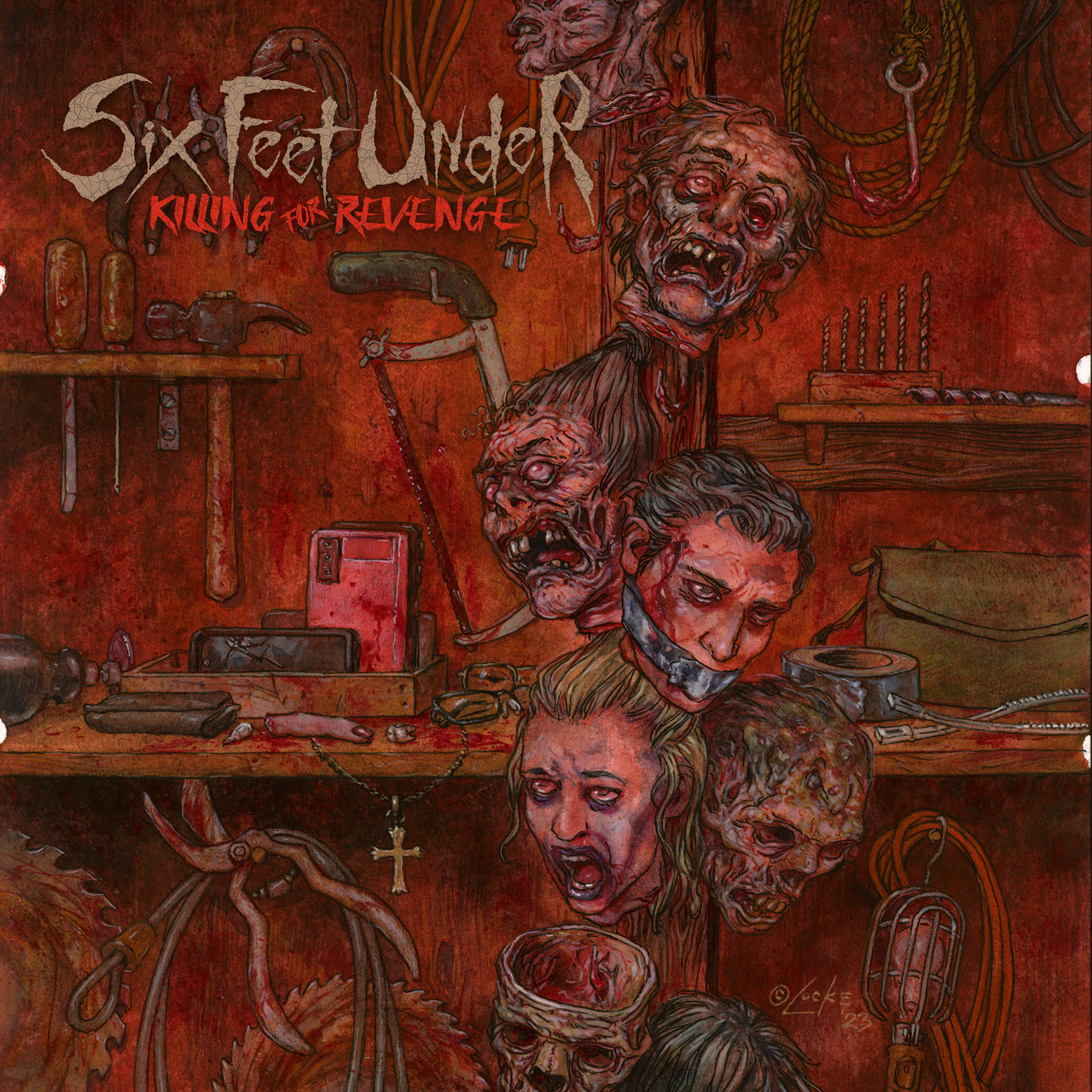 Six Feet Under 'Killing For Revenge' LP Crusted Blood Marbled Vinyl